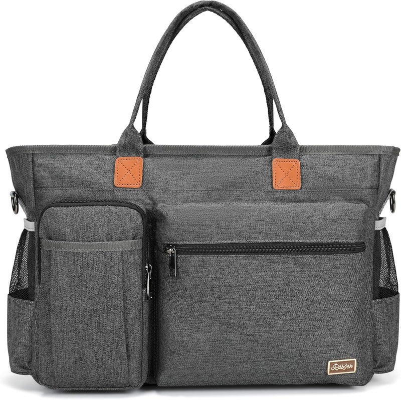 Rabjen Laptop Tote Bag, Middle Size Computer Messenger Teacher Bag with 15.6'' Padded Laptop Sleeve | Middle Size, 15.6'', Padded Laptop Sleeve, Middle Size, 15.6'', Padded Laptop Sleeve - Image 1